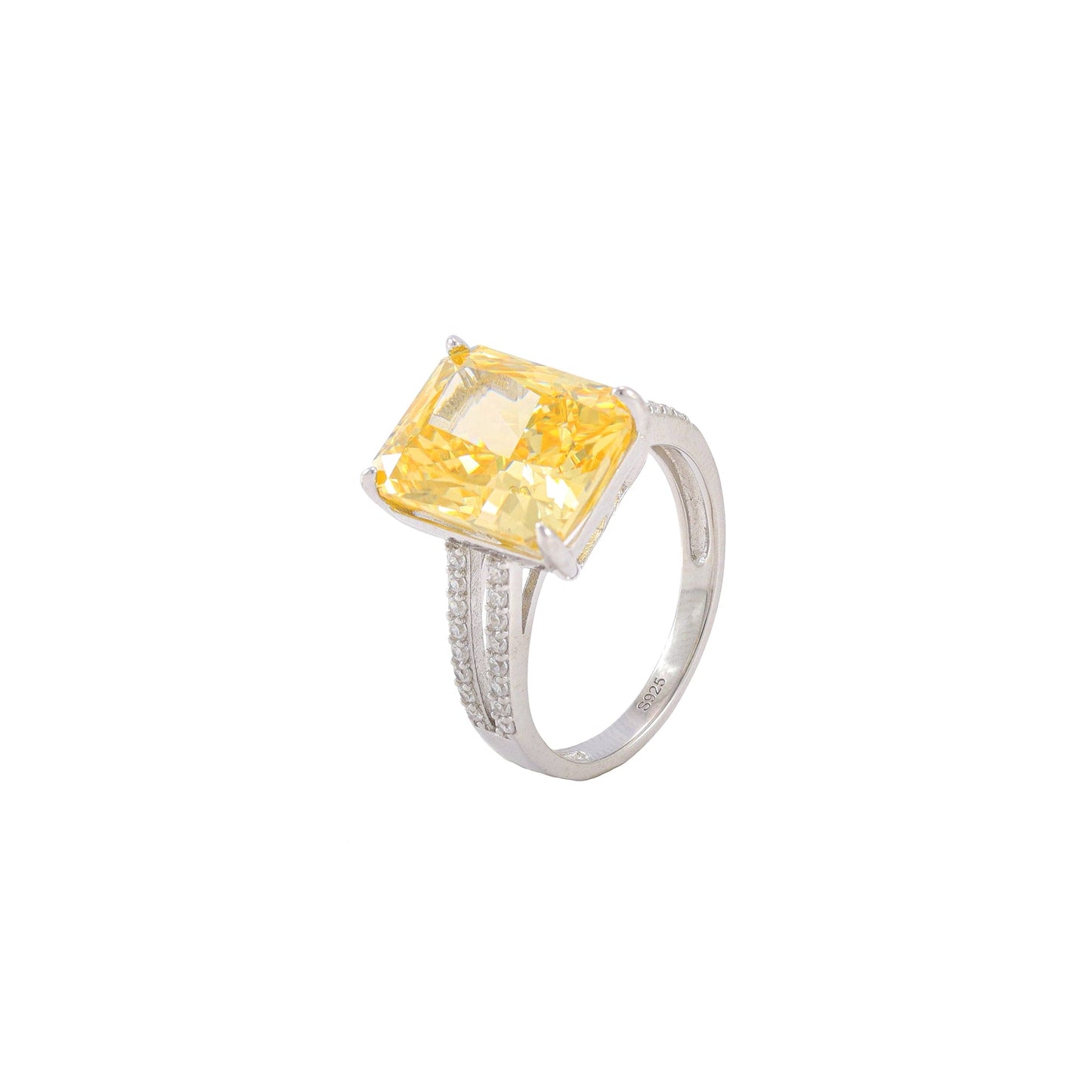 Anel amarelo Moissanite