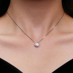 Colar Ponto de Luz de Prata 925 e Moissanite  XYN101309