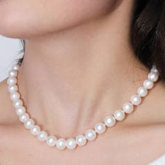 Colar Pérola Natural Agua Doce 10mm Fecho  Prata 925 ZZ005  Natural Pearls Necklace 10mm