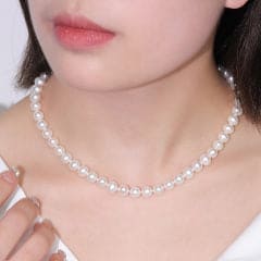 Colar Pérolas Natural Agua Doce 9mm  Fecho Prata 925  ZZ008  Natural Pearls Necklace 9mm