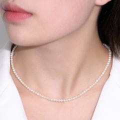 Colar Pérolas Naturais de Água Doce 6mm  Fecho prata 925  ZZ003 Natural Pearls Necklace 6mm