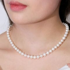 Colar Pérolas Natural Agua Doce  8mm Fecho Prata 925   ZZ006 Natural Pearls Necklace  8mm