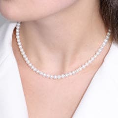 Colar Pérolas Naturais de Água Doce Fecho prata 925  4mm  ZZ001 Natural Pearls Necklace