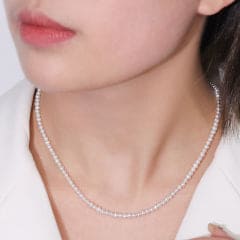 Colar Pérolas Naturais de Água Doce 4mm Fecho prata 925   ZZ002  Natural Pearls Necklace 4mm