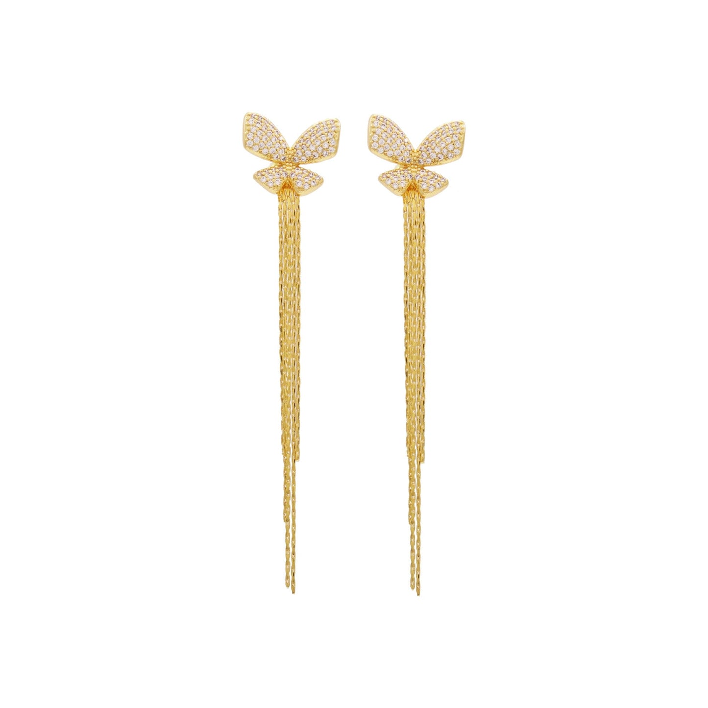 DESC-Brinco Borboleta com Franja XYE104579 earring