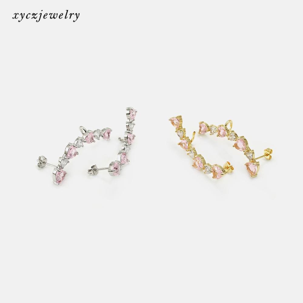 +DESC-Brinco Ear Cuff Corações XYE102997