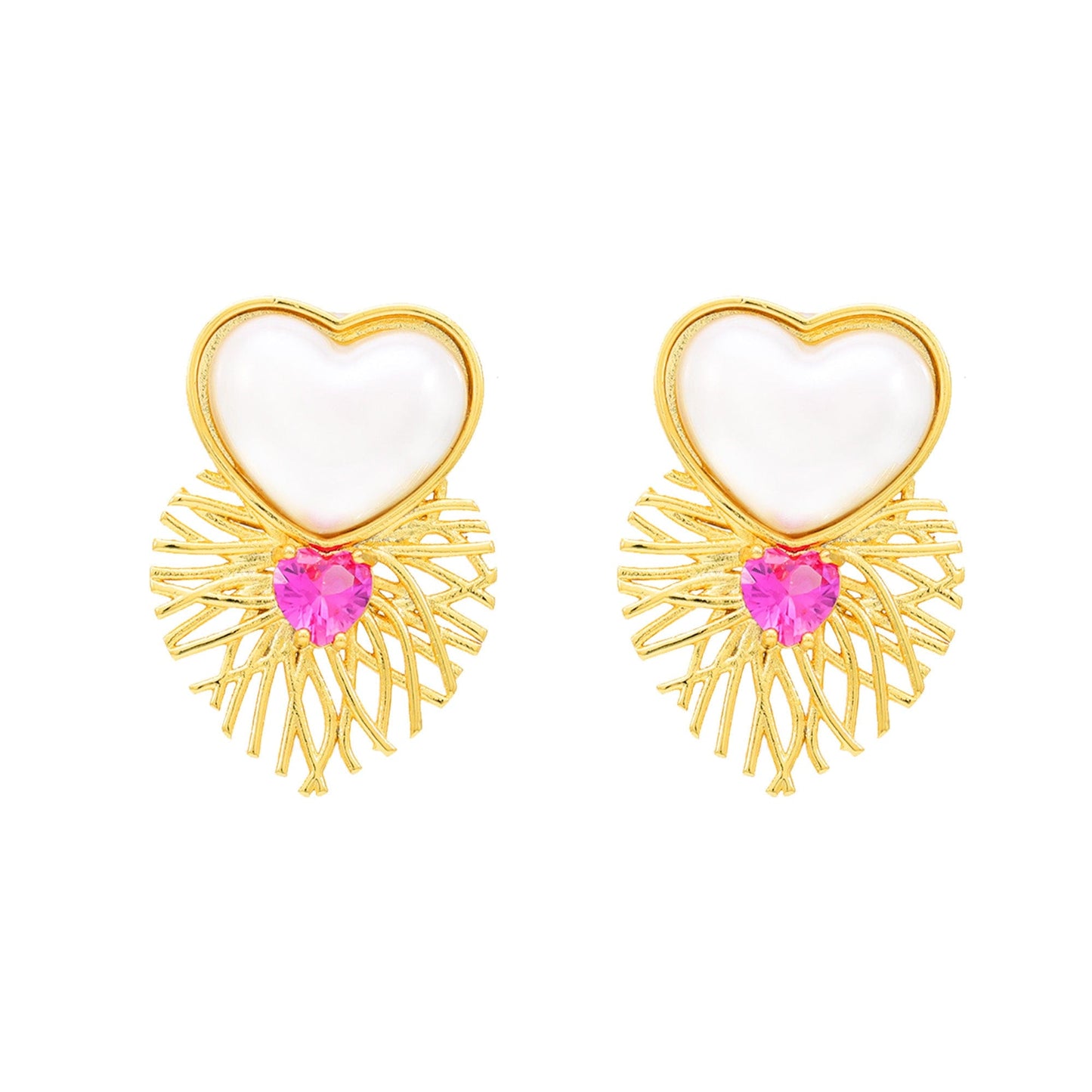 Brinco Coração Madre Pérola XYE104576 earring