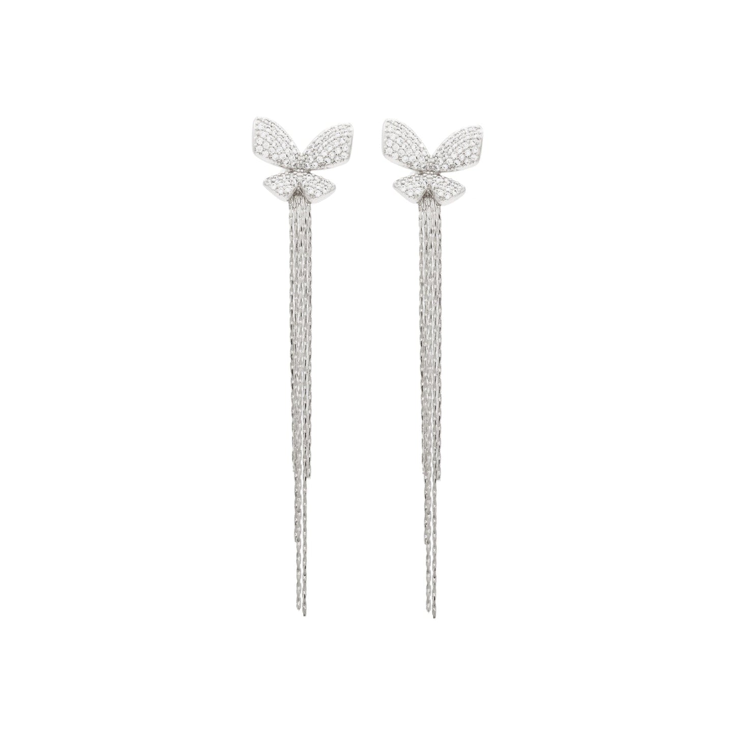 DESC-Brinco Borboleta com Franja XYE104579 earring