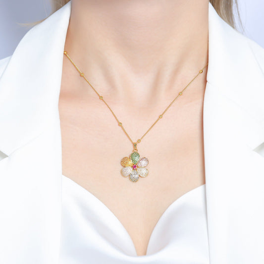 DESC-Colar Flor Colors XYE100488 NECKLACE