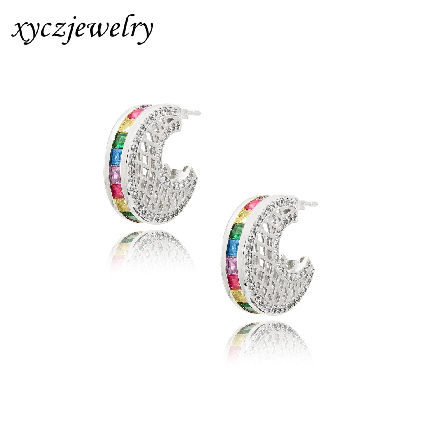 Meia Argola Carrês  Esplêndida XYE104437 earring