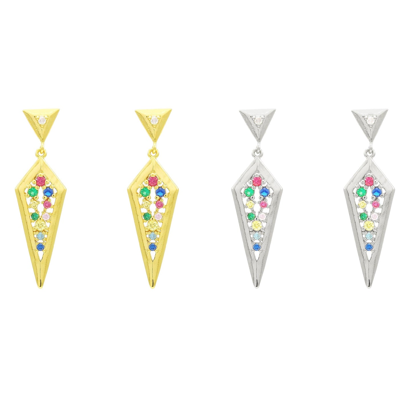 DESC-  Brinco Losangulo Colors  XYE103142 earring