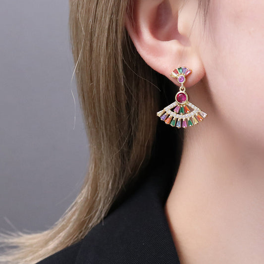 DESC-Brinco Leque  Carrês Colors XYE104567 earring