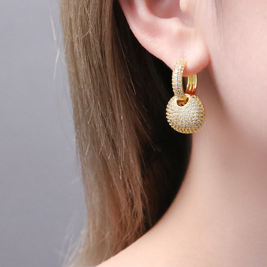 DESC- Argola com Pingete Pavê XYE104476 earring