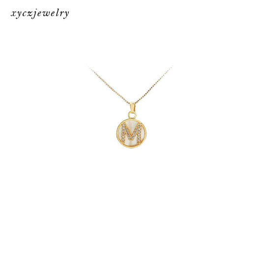 + Pingente Letra na Pedra Shell XYE102904  26个字母配件-pendant accesoories - Xingyu